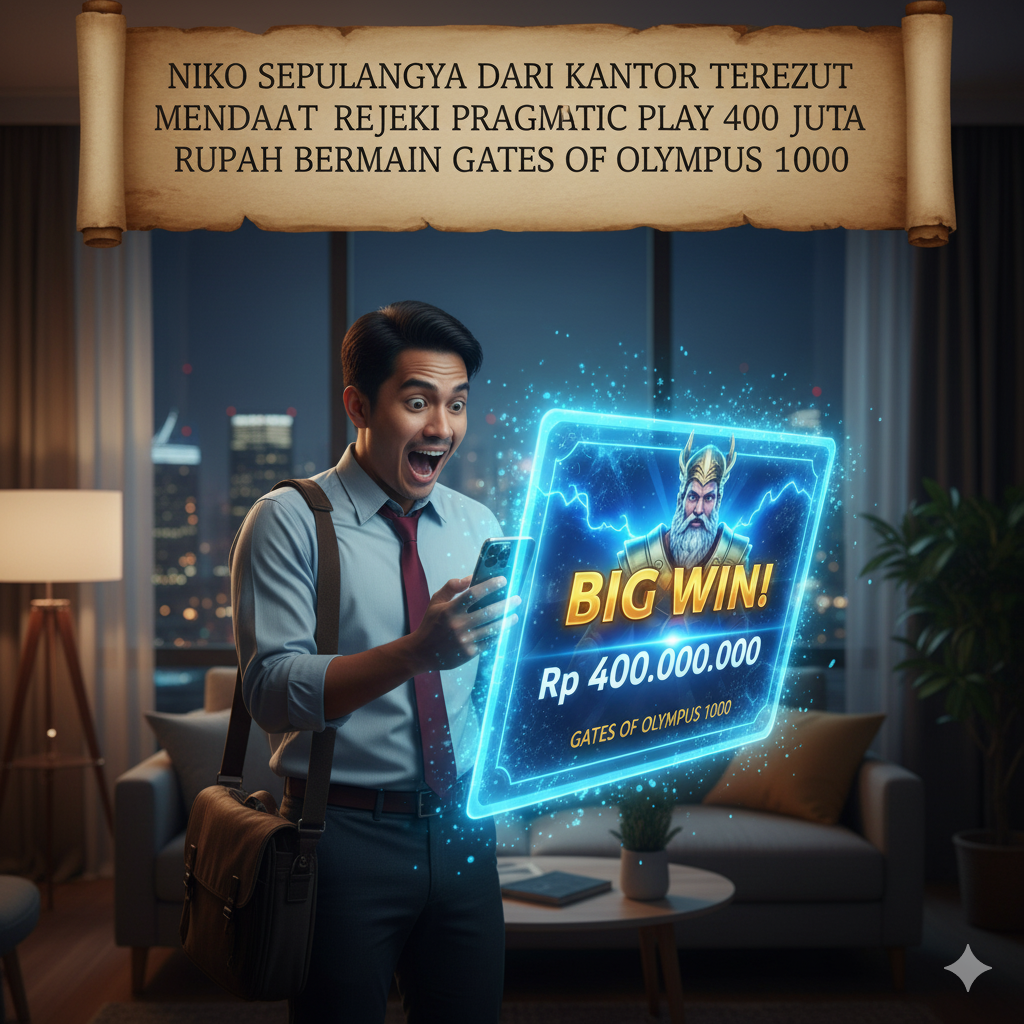 Niko Sepulangnya Dari Kantor Terkejut Karena Mendapat Rejeki Dari Pragmatic Play 400 Juta Rupiah Dengan Bermain Gates of Olympus 1000